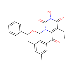 CCc1c(C(=O)c2cc(C)cc(C)c2)n(COCc2ccccc2)c(=O)n(O)c1=O ZINC000071318560