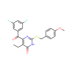 CCc1c(C(=O)c2cc(F)cc(F)c2)nc(SCc2ccc(OC)cc2)[nH]c1=O ZINC000096940100