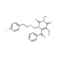 CCc1c(C(=O)c2ccccc2)n(COCCc2ccc(F)cc2)c(=O)n(O)c1=O ZINC000071296896