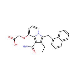 CCc1c(C(N)=O)c2c(OCC(=O)O)cccn2c1Cc1cccc2ccccc12 ZINC000027189163