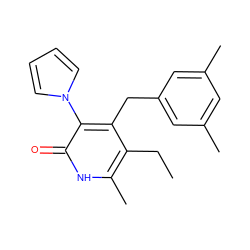 CCc1c(C)[nH]c(=O)c(-n2cccc2)c1Cc1cc(C)cc(C)c1 ZINC000028117377