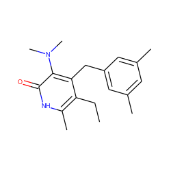 CCc1c(C)[nH]c(=O)c(N(C)C)c1Cc1cc(C)cc(C)c1 ZINC000000024158