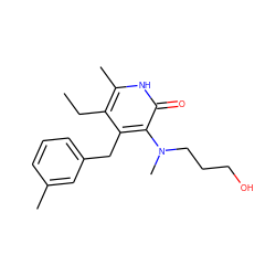 CCc1c(C)[nH]c(=O)c(N(C)CCCO)c1Cc1cccc(C)c1 ZINC000005886419