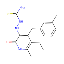 CCc1c(C)[nH]c(=O)c(NNC(N)=S)c1Cc1cccc(C)c1 ZINC000040880989