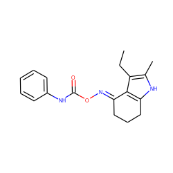 CCc1c(C)[nH]c2c1/C(=N/OC(=O)Nc1ccccc1)CCC2 ZINC000000252155