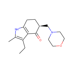 CCc1c(C)[nH]c2c1C(=O)[C@H](CN1CCOCC1)CC2 ZINC000022002214