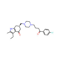 CCc1c(C)[nH]c2c1C(=O)C[C@H](CN1CCN(CCCC(=O)c3ccc(F)cc3)CC1)C2 ZINC000022925168