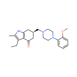 CCc1c(C)[nH]c2c1C(=O)C[C@H](CN1CCN(c3ccccc3OC)CC1)C2 ZINC000013471636