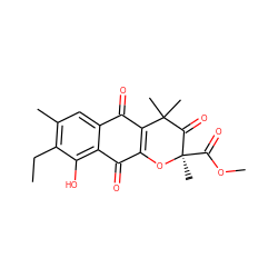 CCc1c(C)cc2c(c1O)C(=O)C1=C(C2=O)C(C)(C)C(=O)[C@@](C)(C(=O)OC)O1 ZINC000013366076