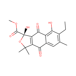 CCc1c(C)cc2c(c1O)C(=O)C1=C(C2=O)C(C)(C)O[C@]1(O)C(=O)OC ZINC000013366065