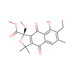 CCc1c(C)cc2c(c1O)C(=O)C1=C(C2=O)C(C)(C)O[C@]1(OC)C(=O)OC ZINC000013366070