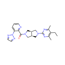 CCc1c(C)nc(N2C[C@H]3CN(C(=O)c4ncccc4-n4nccn4)C[C@H]3C2)nc1C ZINC000116822781