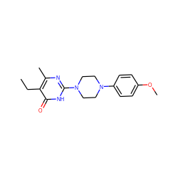 CCc1c(C)nc(N2CCN(c3ccc(OC)cc3)CC2)[nH]c1=O ZINC000013119475