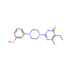 CCc1c(C)nc(N2CCN(c3cccc(OC)c3)CC2)[nH]c1=O ZINC000013119479