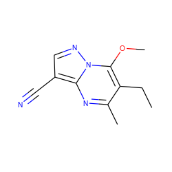 CCc1c(C)nc2c(C#N)cnn2c1OC ZINC000224252831