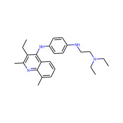 CCc1c(C)nc2c(C)cccc2c1Nc1ccc(NCCN(CC)CC)cc1 ZINC000034801115