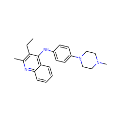 CCc1c(C)nc2ccccc2c1Nc1ccc(N2CCN(C)CC2)cc1 ZINC000053228274