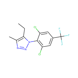 CCc1c(C)nnn1-c1c(Cl)cc(C(F)(F)F)cc1Cl ZINC000028825609