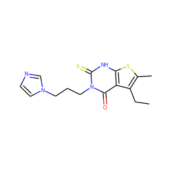 CCc1c(C)sc2[nH]c(=S)n(CCCn3ccnc3)c(=O)c12 ZINC000017070518