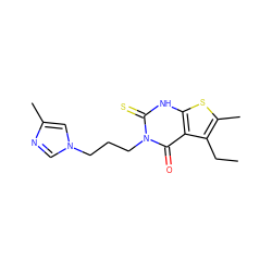 CCc1c(C)sc2[nH]c(=S)n(CCCn3cnc(C)c3)c(=O)c12 ZINC000138362098