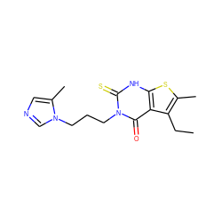 CCc1c(C)sc2[nH]c(=S)n(CCCn3cncc3C)c(=O)c12 ZINC000138324930