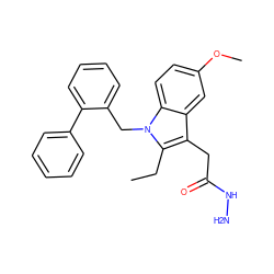 CCc1c(CC(=O)NN)c2cc(OC)ccc2n1Cc1ccccc1-c1ccccc1 ZINC000013445873