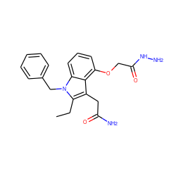 CCc1c(CC(N)=O)c2c(OCC(=O)NN)cccc2n1Cc1ccccc1 ZINC000013446079