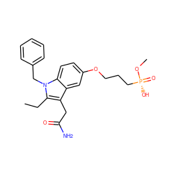 CCc1c(CC(N)=O)c2cc(OCCC[P@@](=O)(O)OC)ccc2n1Cc1ccccc1 ZINC000013445981