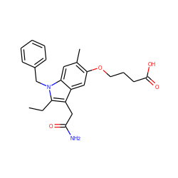 CCc1c(CC(N)=O)c2cc(OCCCC(=O)O)c(C)cc2n1Cc1ccccc1 ZINC000013446187