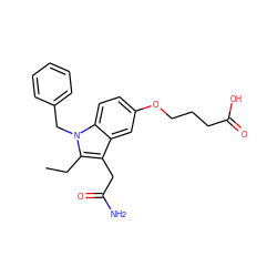 CCc1c(CC(N)=O)c2cc(OCCCC(=O)O)ccc2n1Cc1ccccc1 ZINC000013445850