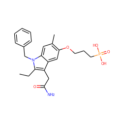 CCc1c(CC(N)=O)c2cc(OCCCP(=O)(O)O)c(C)cc2n1Cc1ccccc1 ZINC000013446190