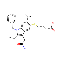 CCc1c(CC(N)=O)c2cc(SCCCC(=O)O)c(C(C)C)cc2n1Cc1ccccc1 ZINC000013446173