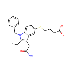 CCc1c(CC(N)=O)c2cc(SCCCC(=O)O)ccc2n1Cc1ccccc1 ZINC000013446167