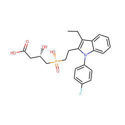 CCc1c(CC[P@](=O)(O)C[C@@H](O)CC(=O)O)n(-c2ccc(F)cc2)c2ccccc12 ZINC000026743437