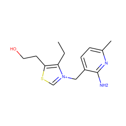 CCc1c(CCO)sc[n+]1Cc1ccc(C)nc1N ZINC000029125926