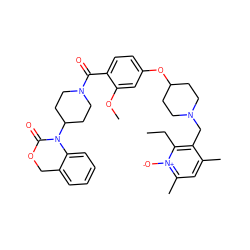 CCc1c(CN2CCC(Oc3ccc(C(=O)N4CCC(N5C(=O)OCc6ccccc65)CC4)c(OC)c3)CC2)c(C)cc(C)[n+]1[O-] ZINC000026264004