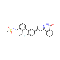 CCc1c(CNS(C)(=O)=O)cccc1C1=C/C(=C(\C)Cc2n[nH]c(=O)c3c2CCCC3)CC=C1F ZINC001772645100