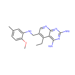 CCc1c(CNc2cc(C)ccc2OC)cnc2nc(N)nc(N)c12 ZINC000005847180