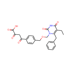 CCc1c(Cc2ccccc2)n(COCc2ccc(C(=O)CC(=O)C(=O)O)cc2)c(=O)[nH]c1=O ZINC000102153891