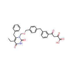 CCc1c(Cc2ccccc2)n(COCc2ccc(Cc3cccc(C(=O)CC(=O)C(=O)O)c3)cc2)c(=O)[nH]c1=O ZINC000100834657