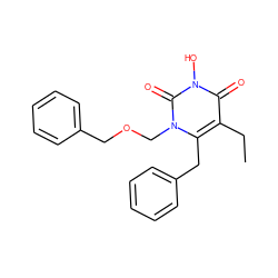 CCc1c(Cc2ccccc2)n(COCc2ccccc2)c(=O)n(O)c1=O ZINC000066103413