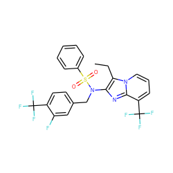 CCc1c(N(Cc2ccc(C(F)(F)F)c(F)c2)S(=O)(=O)c2ccccc2)nc2c(C(F)(F)F)cccn12 ZINC000167651318