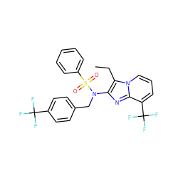 CCc1c(N(Cc2ccc(C(F)(F)F)cc2)S(=O)(=O)c2ccccc2)nc2c(C(F)(F)F)cccn12 ZINC000167650786