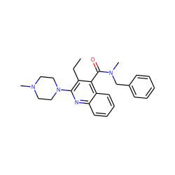 CCc1c(N2CCN(C)CC2)nc2ccccc2c1C(=O)N(C)Cc1ccccc1 ZINC000013644341