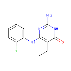 CCc1c(Nc2ccccc2Cl)nc(N)[nH]c1=O ZINC000016990609