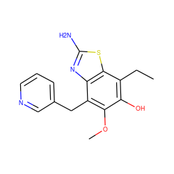 CCc1c(O)c(OC)c(Cc2cccnc2)c2nc(N)sc12 ZINC000026829078