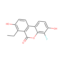 CCc1c(O)ccc2c1c(=O)oc1c(F)c(O)ccc12 ZINC000028571295