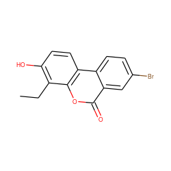 CCc1c(O)ccc2c1oc(=O)c1cc(Br)ccc12 ZINC000028571485