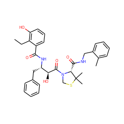 CCc1c(O)cccc1C(=O)N[C@@H](Cc1ccccc1)[C@H](O)C(=O)N1CSC(C)(C)[C@H]1C(=O)NCc1ccccc1C ZINC000003941127