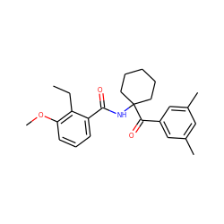 CCc1c(OC)cccc1C(=O)NC1(C(=O)c2cc(C)cc(C)c2)CCCCC1 ZINC000013490032